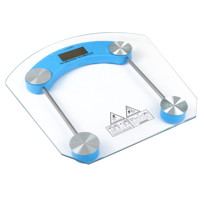 Весы напольные LuazON LVE-002, электронные, до 180 кг, голубые