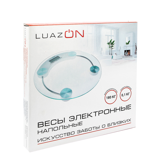 Весы напольные LuazON LVE-002, электронные, до 180 кг, голубые