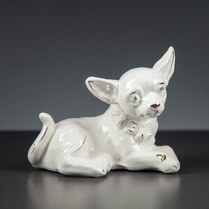 Копилка "Чихуа хуа" лежачий"глазурь, белая