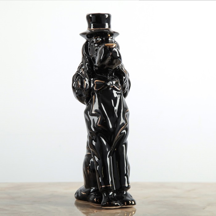 Сувенир "Собака Барон", глянец чёрный