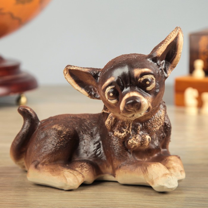 Копилка "Собака Чихуахуа", лежачий, шамот