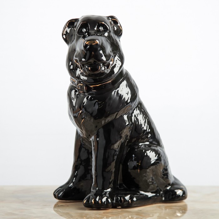 Копилка "Собака Алабай", глянец, чёрный