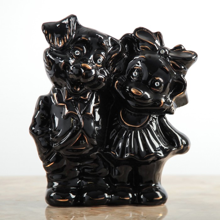 Копилка "Собаки пара", глянец, чёрный