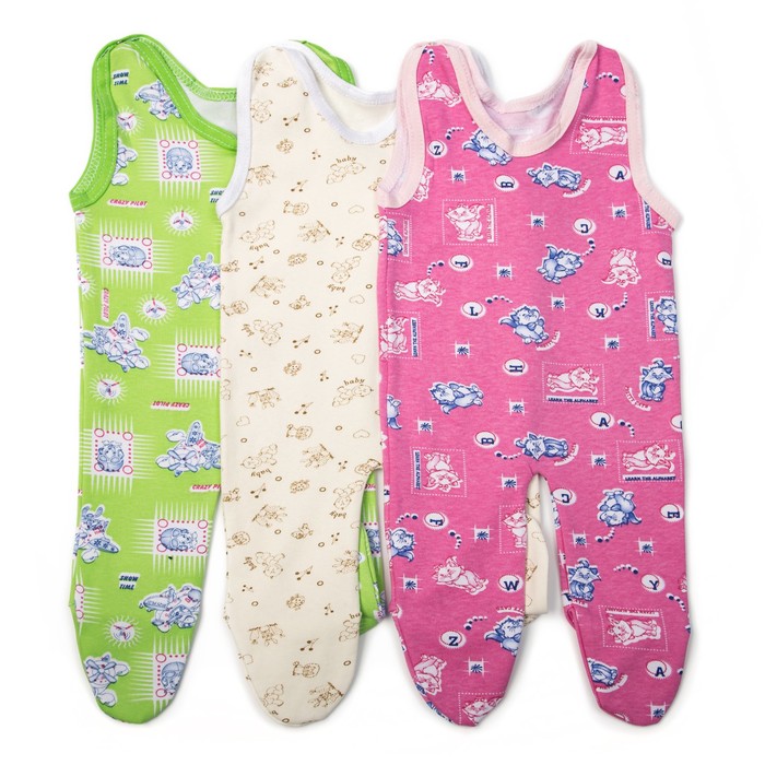 Ползунки детские, рост 68 см, цвет микс пк0001_М