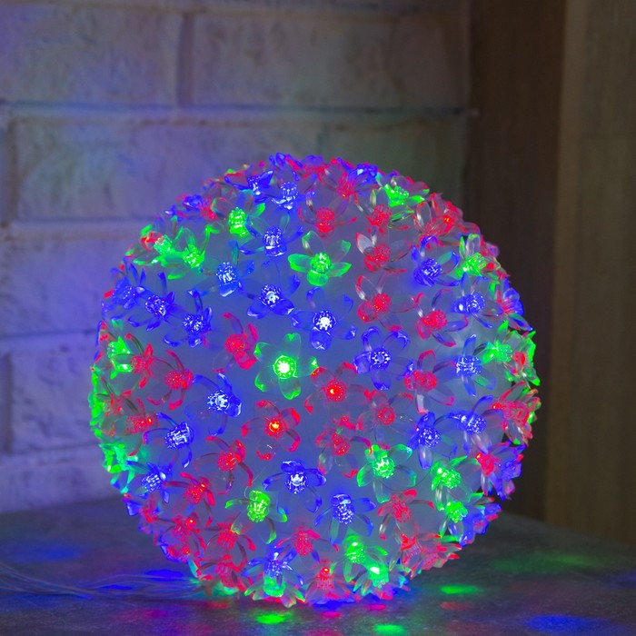 УЦЕНКА Фигура "Шар из цветов" 18х18 см, пластик, 200 LED, 240V RG/RB