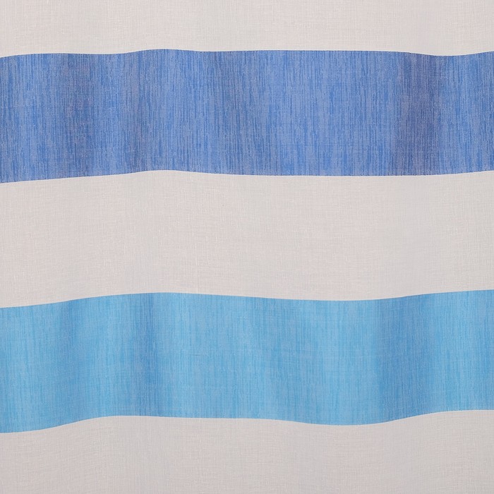 Тюль "Этель" 290х270 Лазурный (горизонтальная полоса) б/утяжелителя, 100% п/э