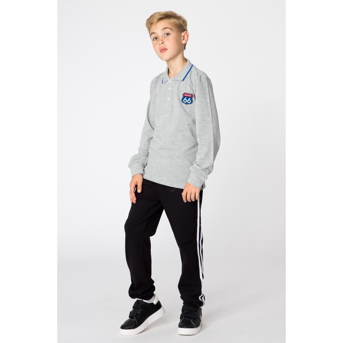 Футболка-поло для мальчика, рост 122 см, цвет серый 2024