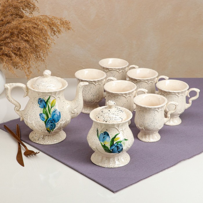 Чайный набор "Бриз", 8 предметов, деколь