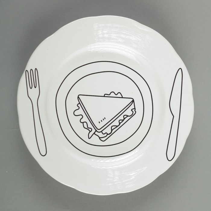 Тарелка "Сэндвич" белая, 17,5 см