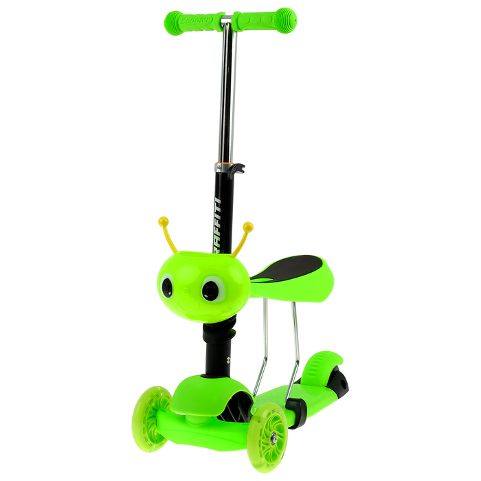 Самокат детский 3 в 1 GRAFFITI Antic, цвет зелёный