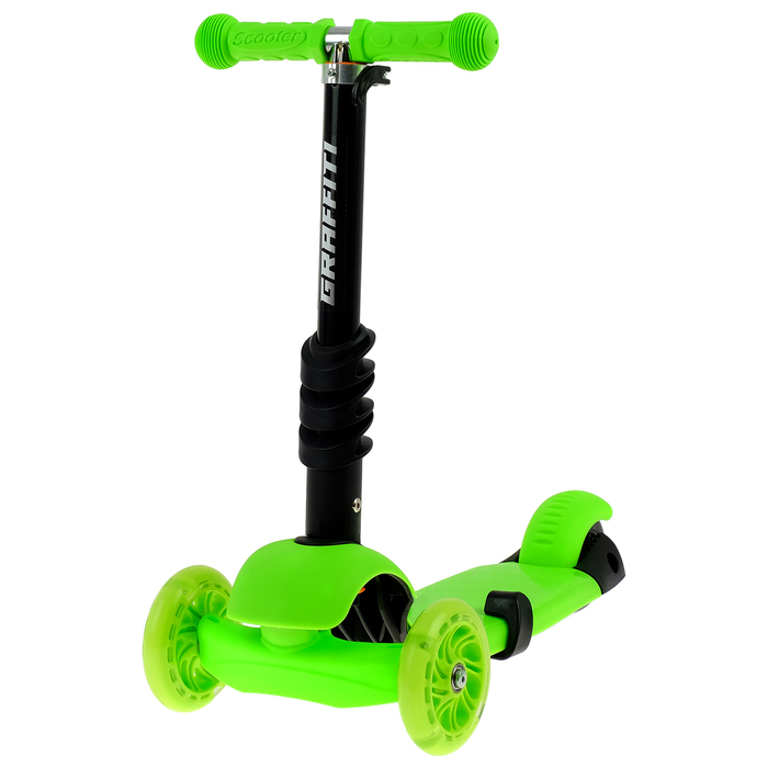 Самокат детский 3 в 1 GRAFFITI Antic, цвет зелёный
