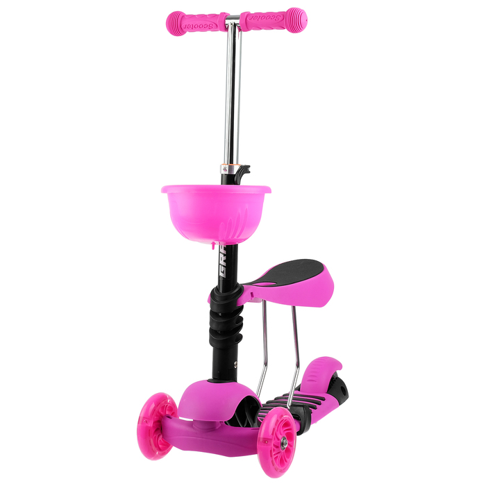 Самокат детский 3 в 1 GRAFFITI Buggi, цвет розовый