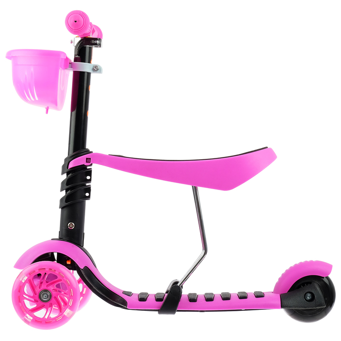 Самокат детский 3 в 1 GRAFFITI Buggi, цвет розовый