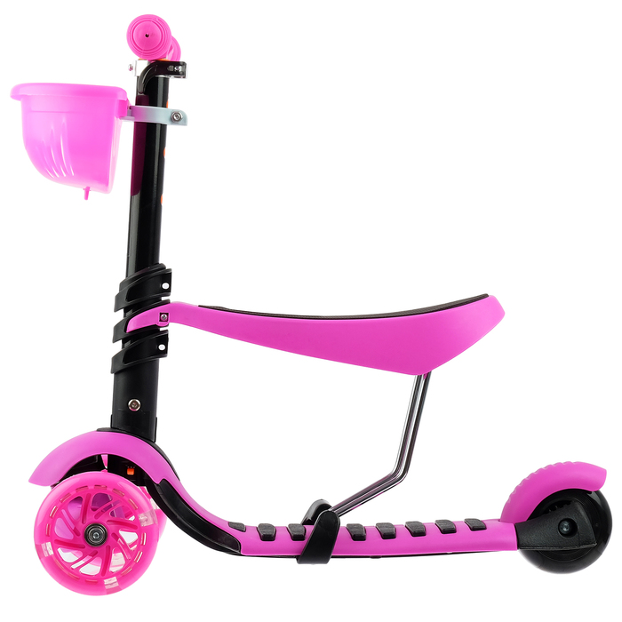 Самокат детский 3 в 1 GRAFFITI Buggi, цвет розовый