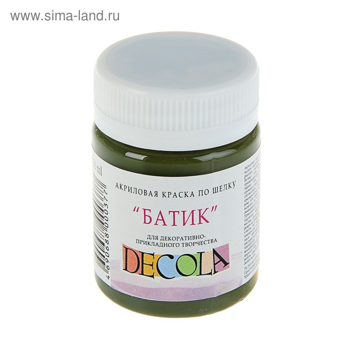

Краска по шелку "Батик", банка 50 мл, ЗХК Decola, Хаки 4428723 (акриловая на водной основе)