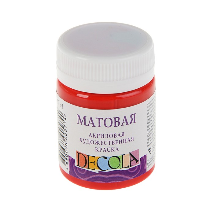 Краска акриловая Matt 50 мл ЗКХ Decola матовая 14328331 Красная