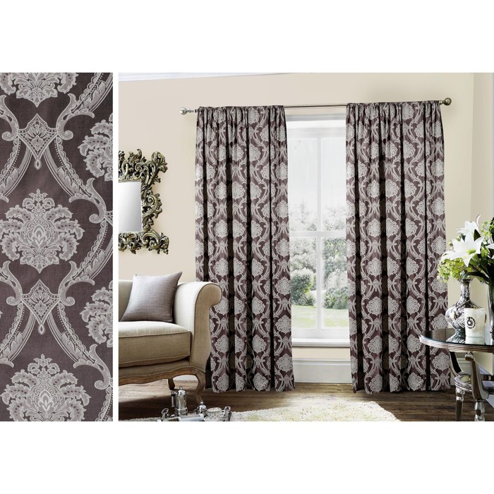 Штора Rebecca "Седжано", размер 200х270 см, цвет коричневый