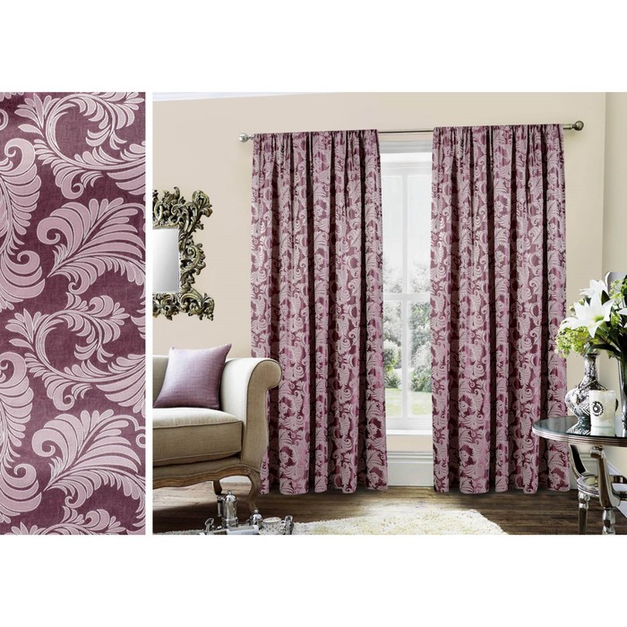 Штора Livia "Лацио", размер 140х270 см, цвет сливовый