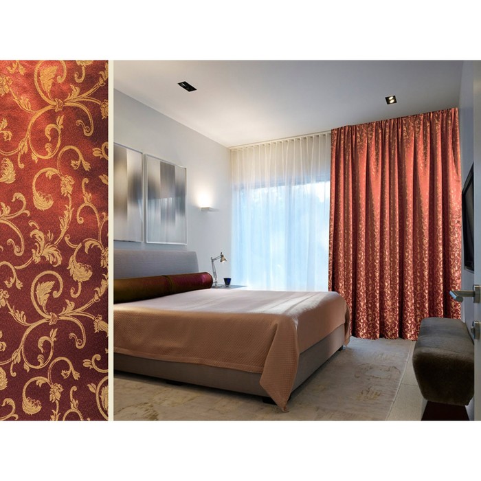 Штора Betta, размер 220х270 см, цвет бордовый