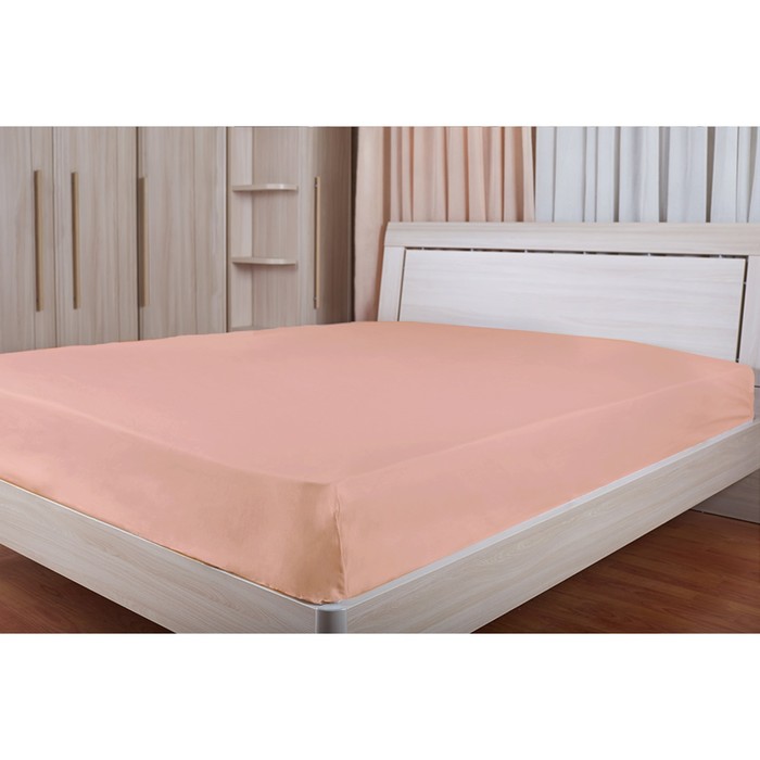 Простыня, размер 220х240 см, цвет розовый, сатин