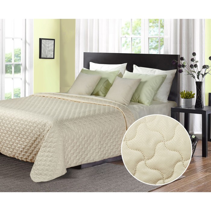 Покрывало Fabio, размер 220х240 см, цвет бежевый орнамент