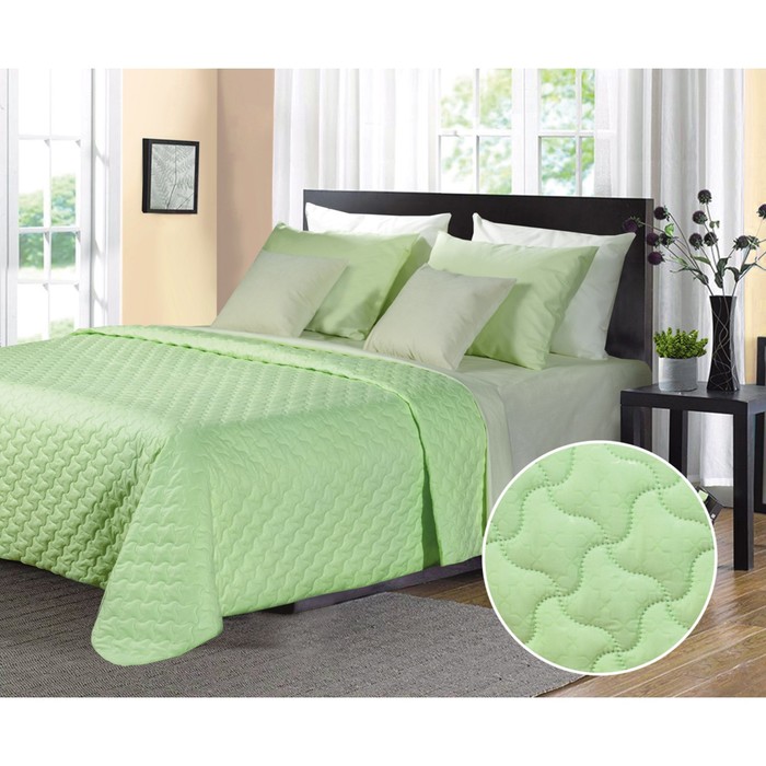 Покрывало Fabio, размер 220х240 см, цвет светло-зелёный