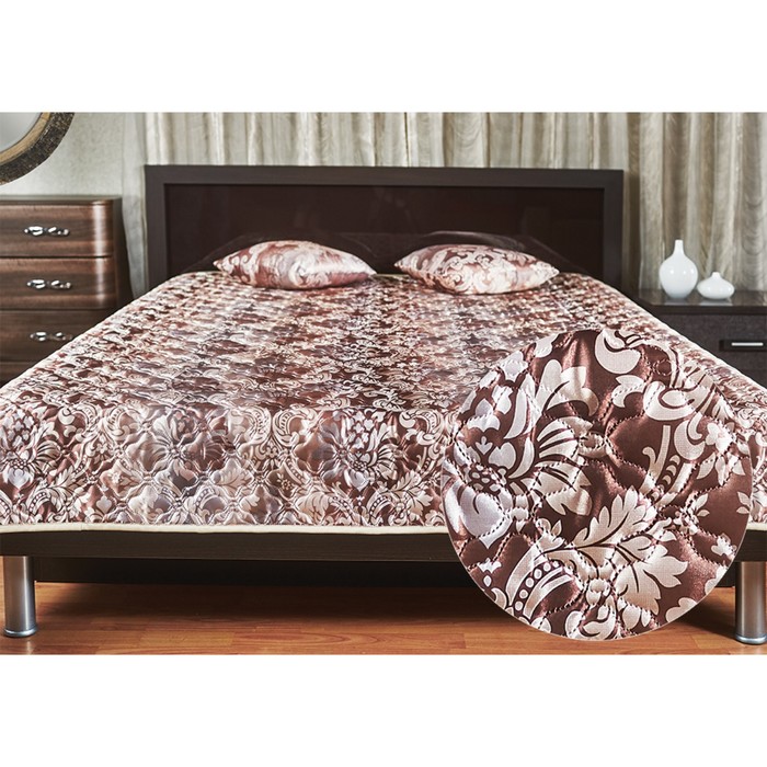 Покрывало Элегия "Деко", размер 140х200 см, цвет коричневый