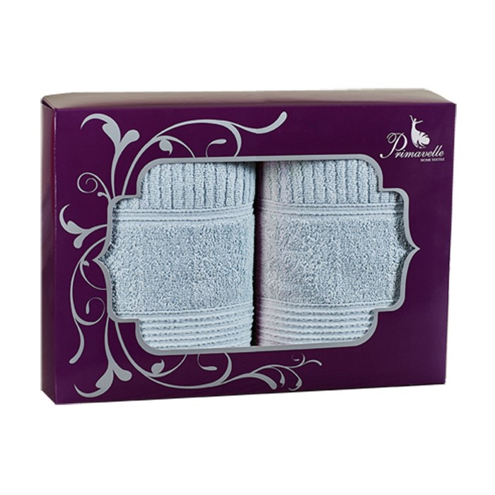 Набор полотенец "Вита", размер 50х90 см-2 шт., цвет голубой, махра 450 г/м2