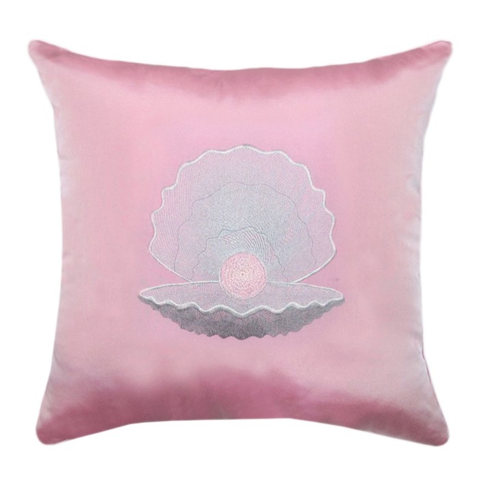 Подушка декоративная "Жемчужина", размер 45х45 см, с вышивкой