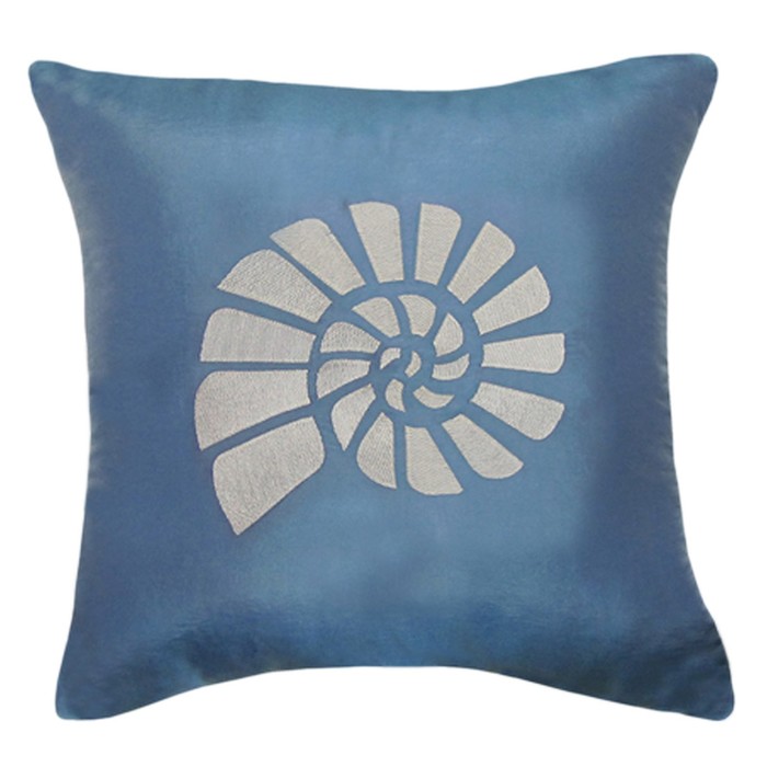 Подушка декоративная "Раковина", размер 45х45 см, с вышивкой