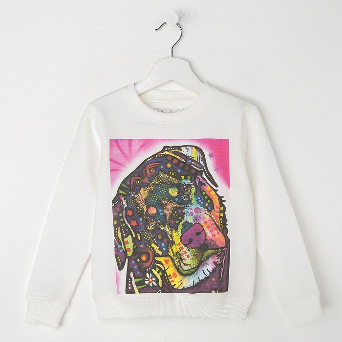 Свитшот детский family look "Друг" OXO-0207-008, цвет молочный, рост 140