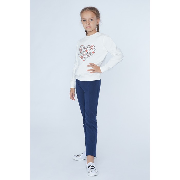 Свитшот-раскраска для девочки family look "Сердце 2" OXO-0207-019, цвет молочный, рост 110