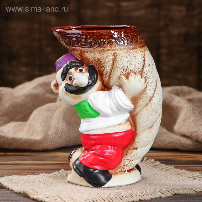

Бокал для пива "Рог", керамика, 0.45 л, микс