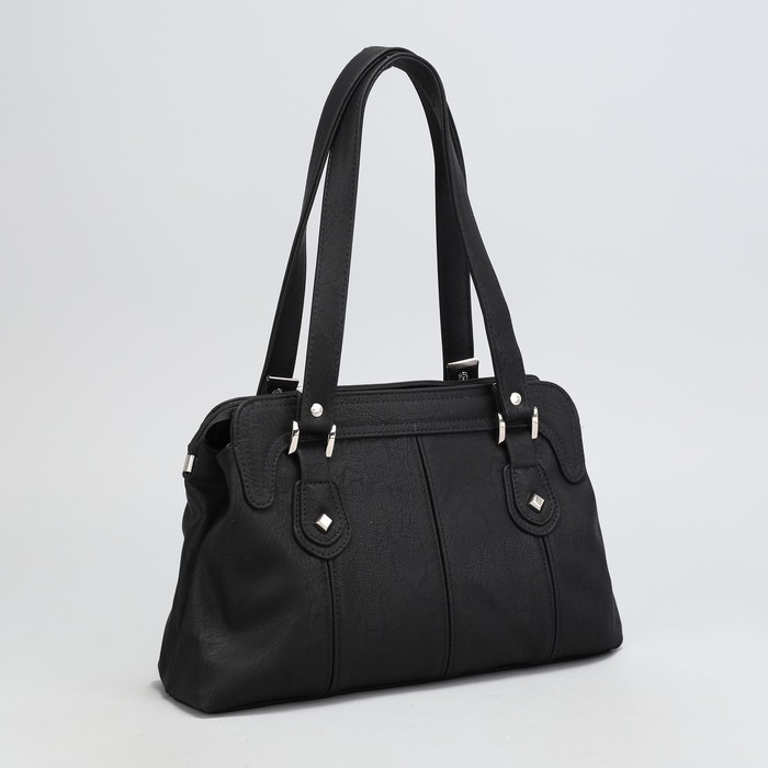 Сумка женская, отдел с перегородкой на молнии, наружный карман, цвет чёрный