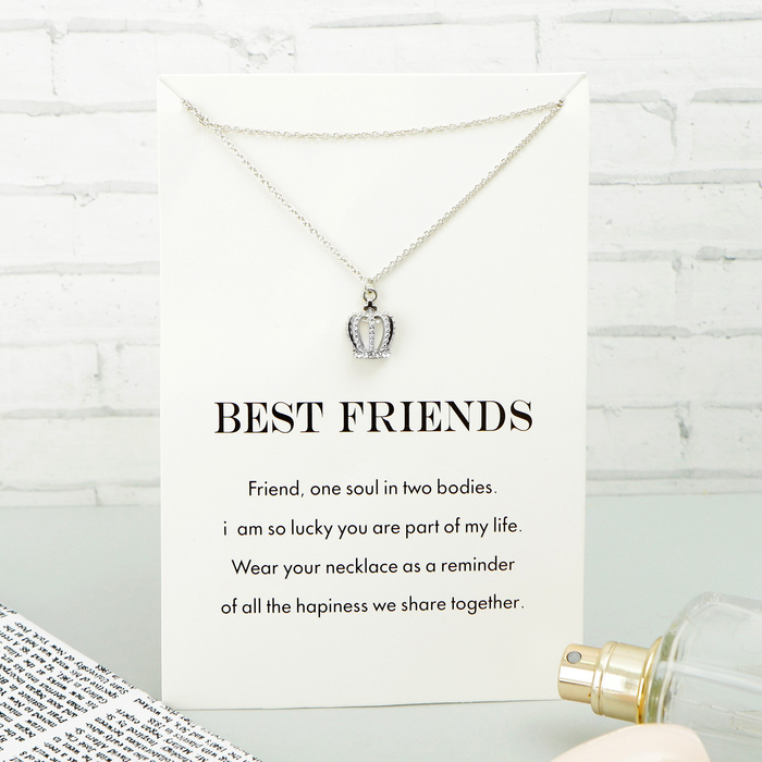 Кулон "Слова о главном" best friends, корона, цвет МИКС