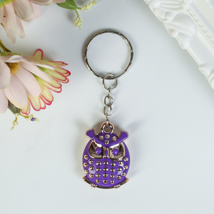 Брелок пластик под металл "Филин в золотую точку" МИКС 3,5х2,5 см