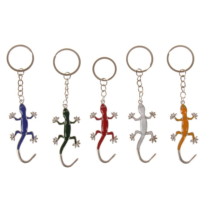 Брелок металл "Цветная ящерка" МИКС 6,5х3 см