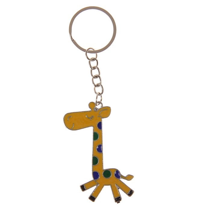 Брелок металл "Жираф с цветными пятнышками" МИКС 5,8х3,2 см
