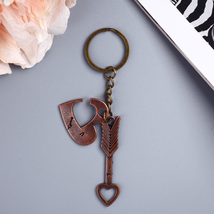 Брелок металл "Сердце и стрела" 6х3,2 см