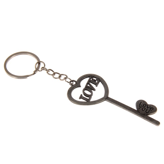 Брелок металл "Ключ с сердцем. Love" 7,7х3,5 см