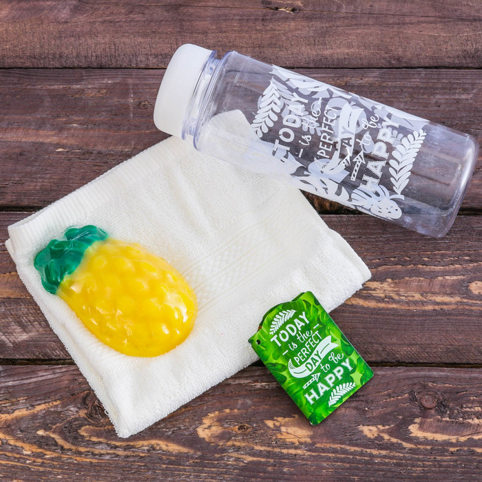 Набор "Perfect day", бутылка для воды (500 мл), полотенце (30 х 30 см), мыло