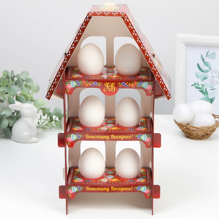 Подставка пасхальная на 6 яиц "Домик"