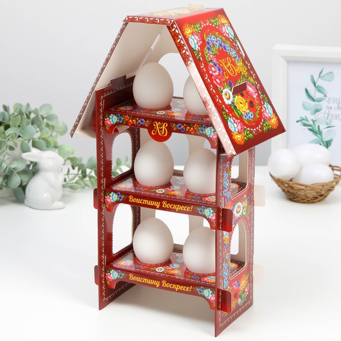 Подставка пасхальная на 6 яиц "Домик"