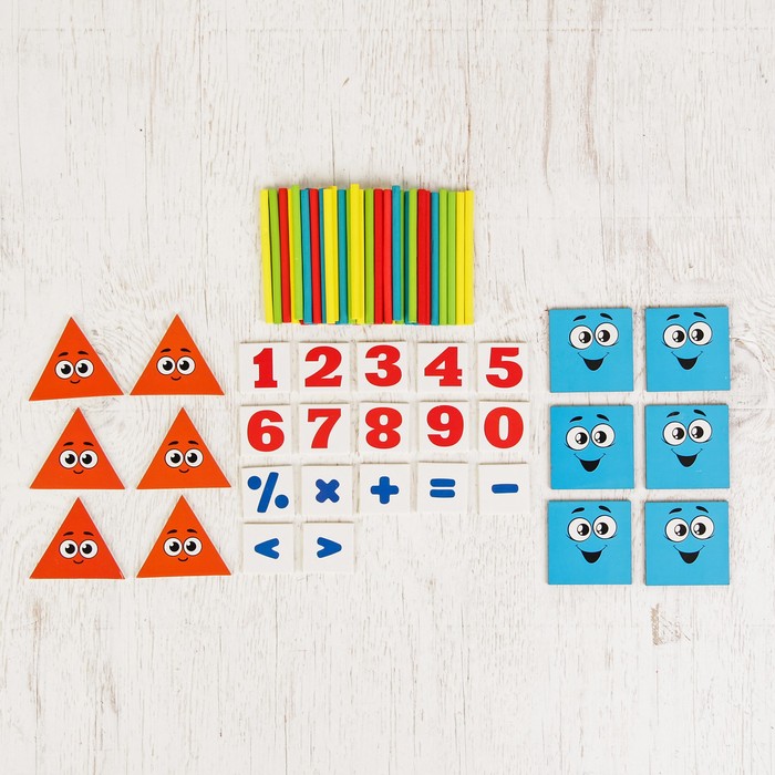 Счетный материал "Веселые фигуры" (набор 77 деталей)