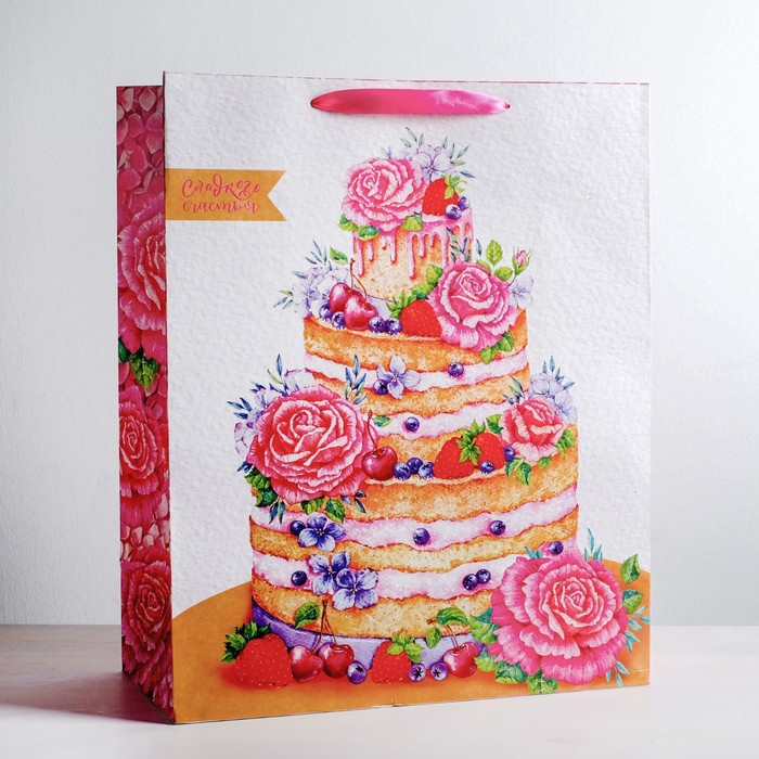 Пакет ламинированный «Сладкого счастья», XL 49 × 40 × 19 см