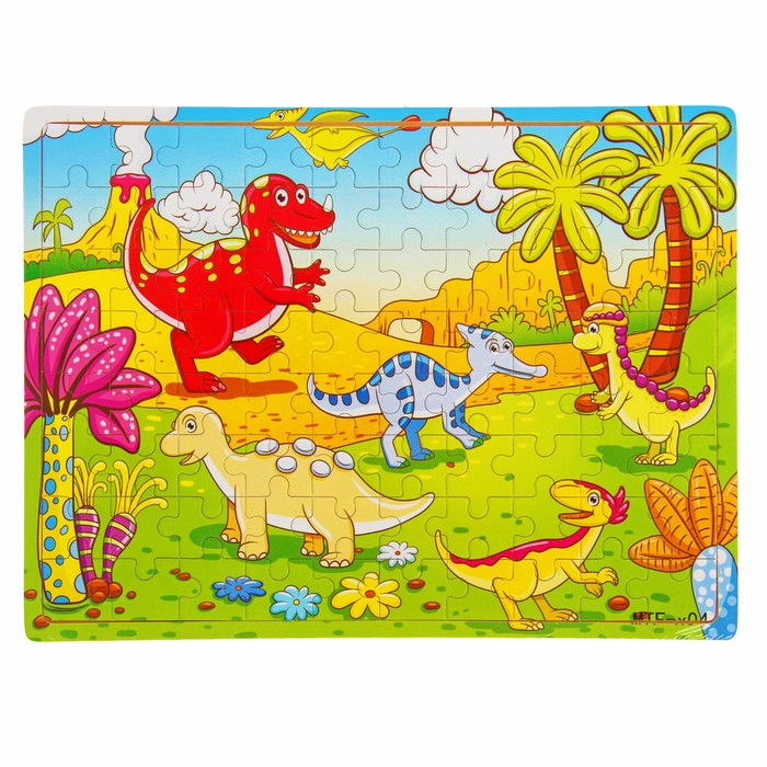 Пазл большой "Динозавры", 80 элементов
