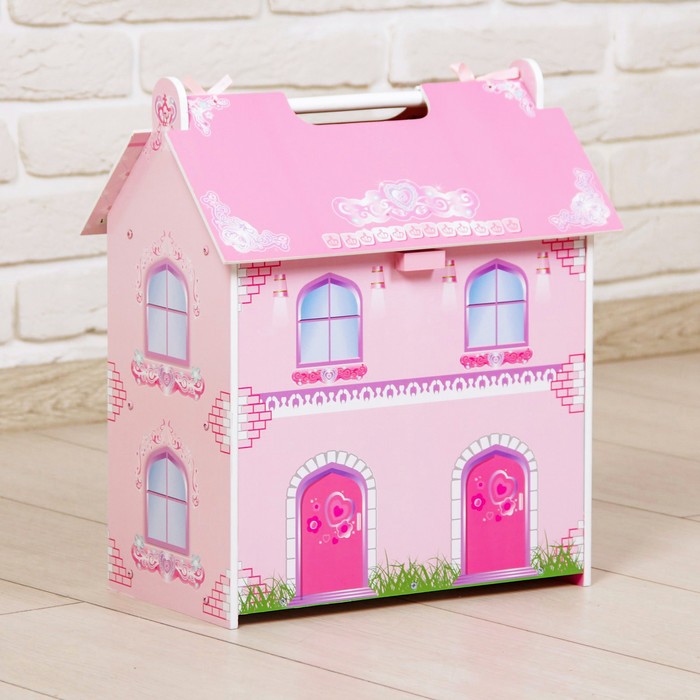 Кукольный дом "Принцесса", с откидной крышей, с мебелью