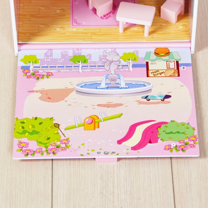 Кукольный дом "Принцесса", с откидной крышей, с мебелью