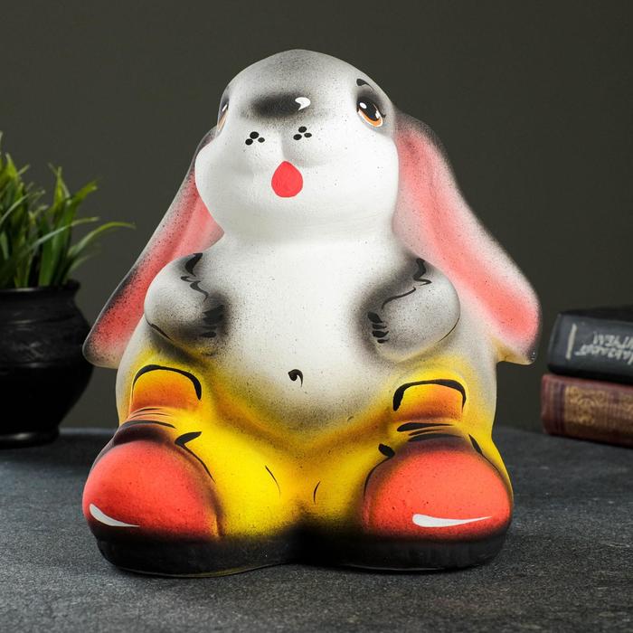 Копилка "Заяц в кедах" 23см микс