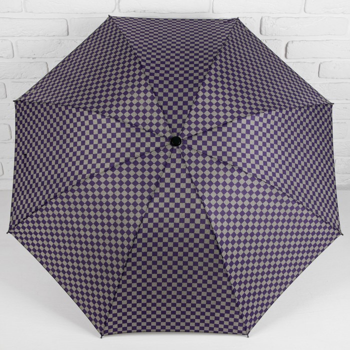 Зонт механический "Клетка", R=50см, цвет фиолетовый